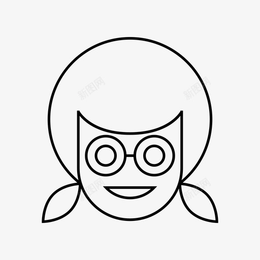 书呆子性格面孔图标svg_新图网 https://ixintu.com 书呆子 女孩 孩子 性格 面孔