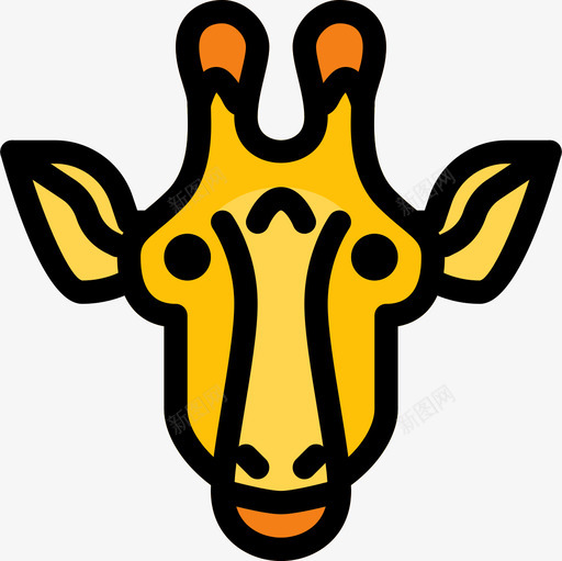 长颈鹿动物43线性颜色图标svg_新图网 https://ixintu.com 动物 线性 长颈鹿 颜色