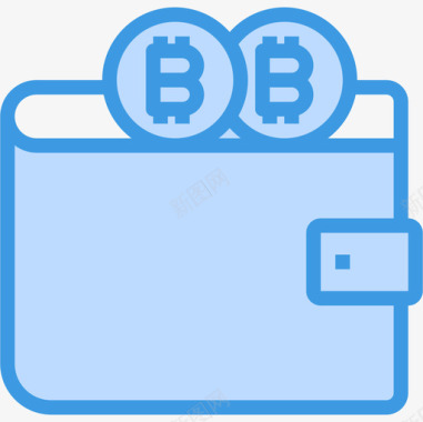 钱包加密货币和比特币5蓝色图标图标