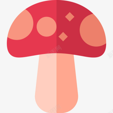 蘑菇生物学4扁平图标图标