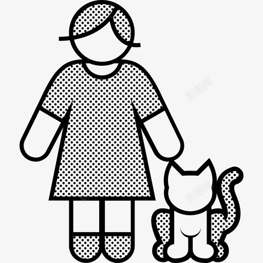 有猫的女人动物小猫图标svg_新图网 https://ixintu.com 动物 女人 宠物 家庭 小猫