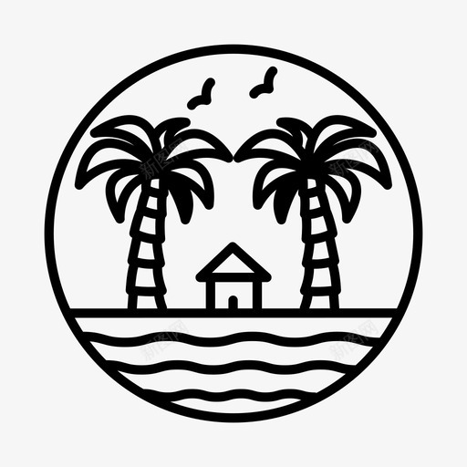 海滩假日棕榈树图标svg_新图网 https://ixintu.com 假日 度假 棕榈树 海滩 海滩图标 海边