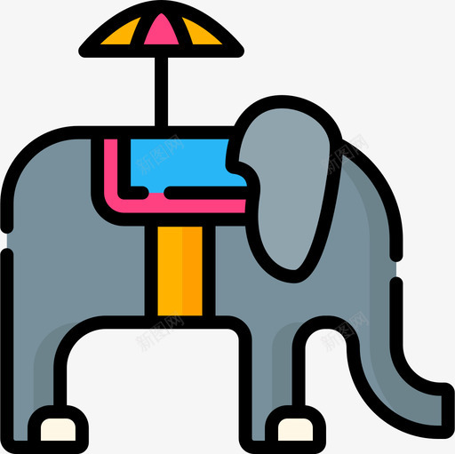 大象印度共和国第二天线形颜色图标svg_新图网 https://ixintu.com 共和国 印度 大象 第二天 线形 颜色