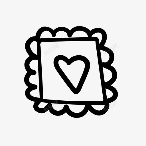 爱情邮票手绘心形图标svg_新图网 https://ixintu.com 异想天开 心形 手绘 爱情 素描 邮票