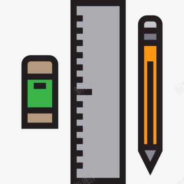 学校材料商业元素3线条颜色图标图标