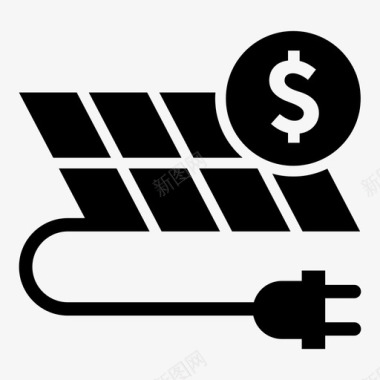经济能源太阳能电池太阳能板图标图标