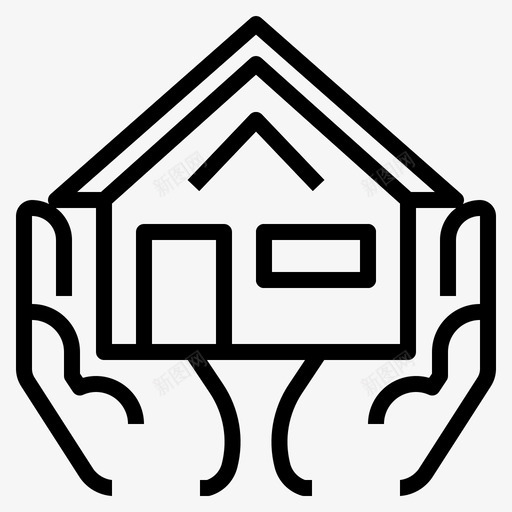 房屋房产保险图标svg_新图网 https://ixintu.com 保险 房产 房屋 抵押贷款