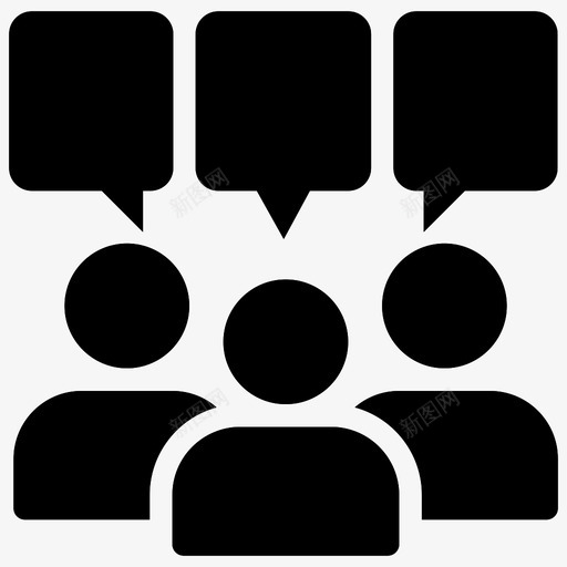 群组对话交流讨论图标svg_新图网 https://ixintu.com 交流 人物 会议 图标 字形 对话 终极 群组 讨论