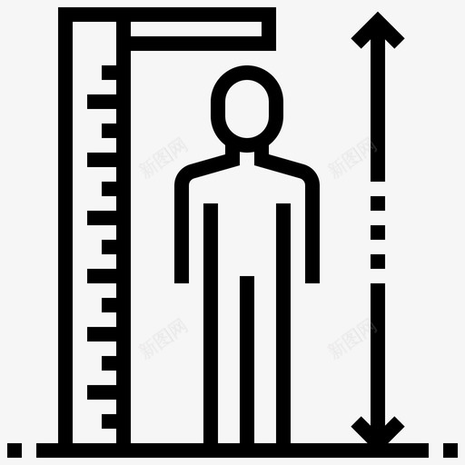 高度长度测量图标svg_新图网 https://ixintu.com 刻度 标尺 水线 测量 长度 高度