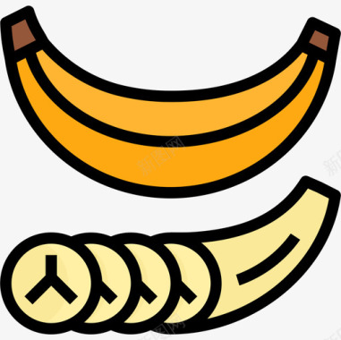 香蕉健康食品31原色图标图标