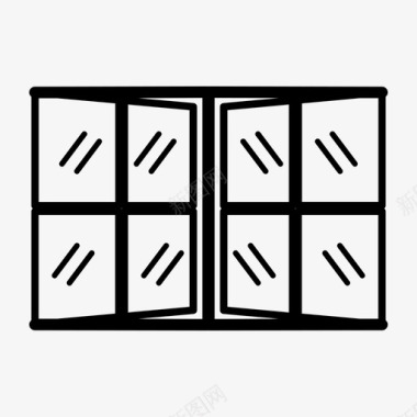 窗户房子家庭图标图标