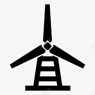 风力涡轮机空调工业图标图标