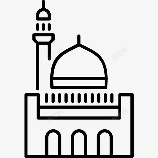 大清真寺建筑科威特图标svg_新图网 https://ixintu.com 地标 大清 建筑 清真寺 科威特