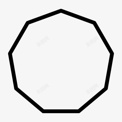 九角形几何形形状图标svg_新图网 https://ixintu.com 几何形 形状 角形