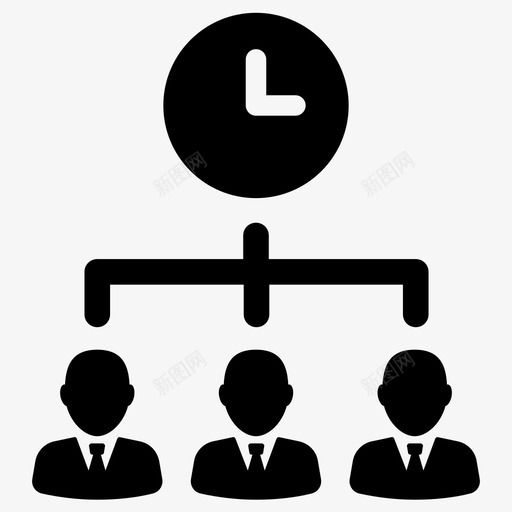管理业务员工图标svg_新图网 https://ixintu.com 业务 员工 工作 时钟 时间 管理