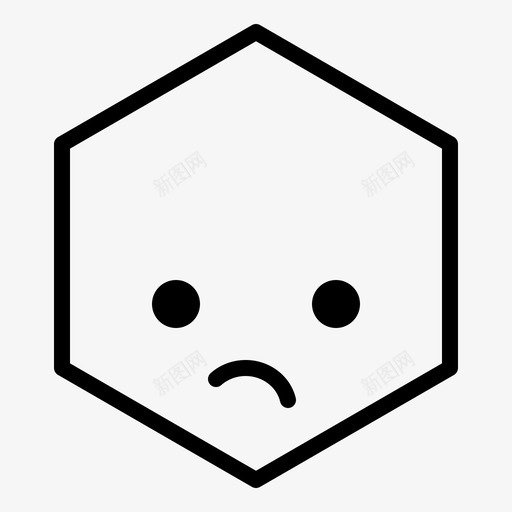 不开心表情脸图标svg_新图网 https://ixintu.com 不开 开心 表情 贴纸 轮廓