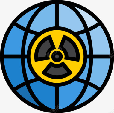 放射性污染13线性颜色图标图标