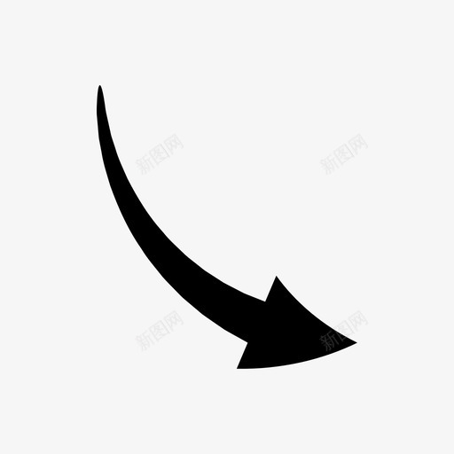 箭头弯曲方向图标svg_新图网 https://ixintu.com 向下 弯曲 方向 曲线 箭头