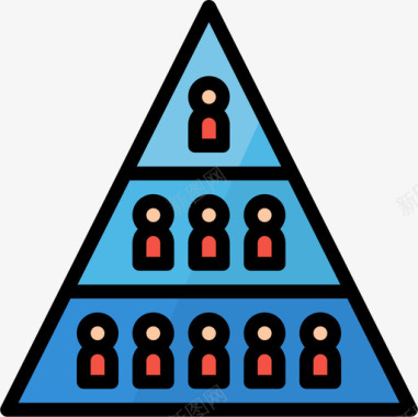 金字塔营销管理6线性颜色图标图标