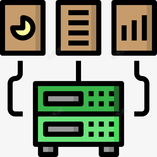 数据库大数据32线性彩色图标svg_新图网 https://ixintu.com 大数 彩色 数据 数据库 线性