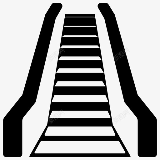 自动扶梯电动楼梯电梯图标svg_新图网 https://ixintu.com 图标 字形 星期五 梯子 楼梯 电动 电梯 自动扶梯 运输 黑色