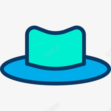 帽子夏季69线性颜色图标图标