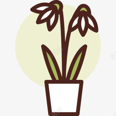 植物学植物28线状颜色图标图标