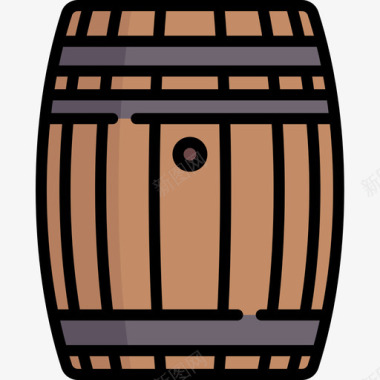桶装感恩节45线性颜色图标图标