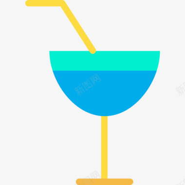 鸡尾酒夏季66平淡图标图标