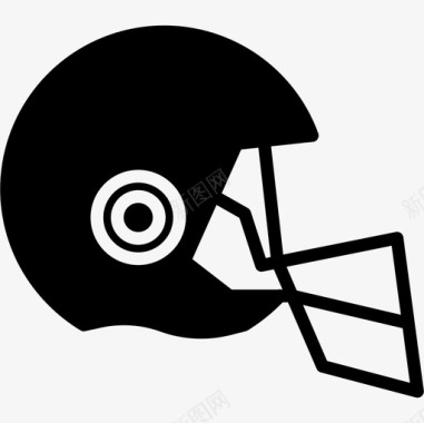 橄榄球头盔运动和游戏8实心图标图标