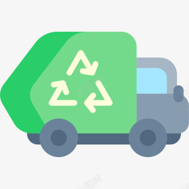 垃圾车清洁68扁平图标图标