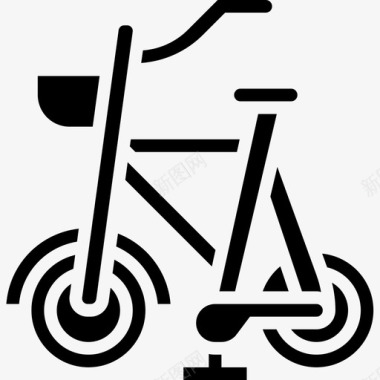 自行车运输和车辆2字形图标图标