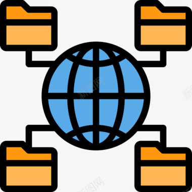 文件计算机网络4线颜色图标图标