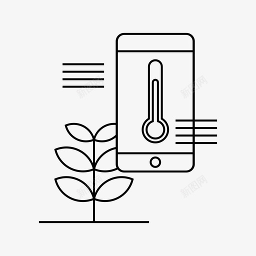 温度监测农业湿度图标svg_新图网 https://ixintu.com 农业 农业技术 农场 手机 智能 温度 湿度 监测