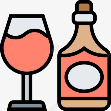 葡萄酒饮料15原色图标图标