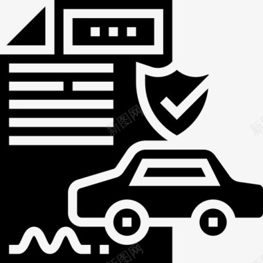 汽车保险汽车服务1字形图标图标