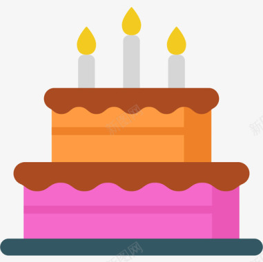 生日蛋糕活动21扁平图标图标