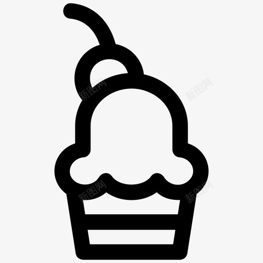 蛋糕樱桃甜点图标svg_新图网 https://ixintu.com 樱桃 派对 甜点 蛋糕 食物