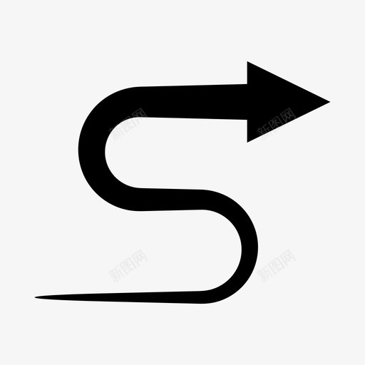 箭头曲线方向图标svg_新图网 https://ixintu.com 右 方向 曲线 箭头 箭头曲线