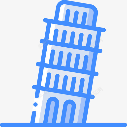 比萨地标和纪念碑4蓝色图标svg_新图网 https://ixintu.com 地标和纪念碑4 比萨 蓝色