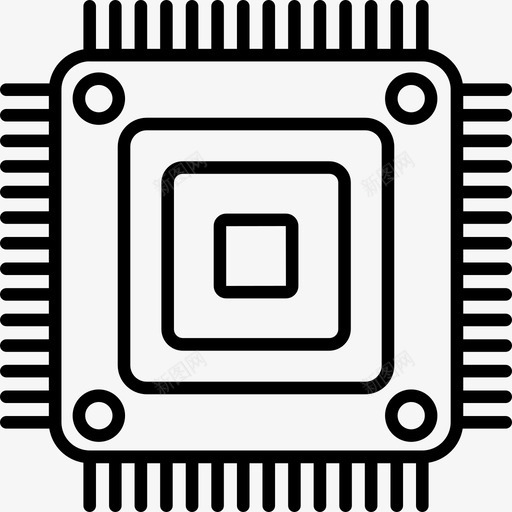 芯片大脑电路图标svg_新图网 https://ixintu.com 处理器 大脑 电路 芯片 计算机