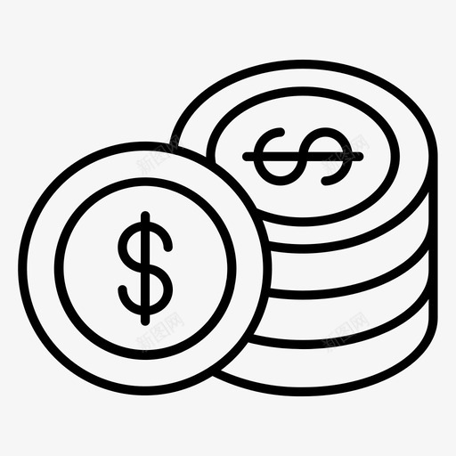 硬币商业教育图标svg_新图网 https://ixintu.com 商业 商业大纲 支付 教育 硬币