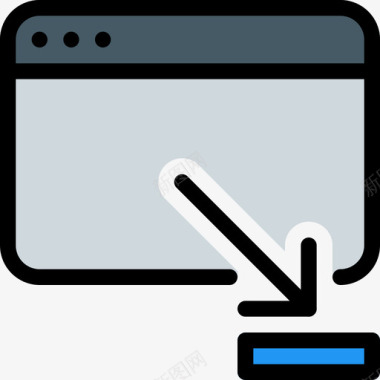 浏览器窗口和应用程序5线性颜色图标图标