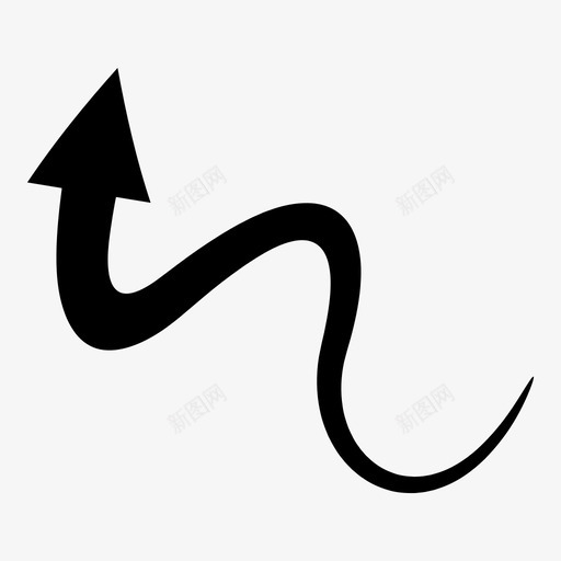 箭头曲线方向图标svg_新图网 https://ixintu.com 向上 方向 曲线 箭头