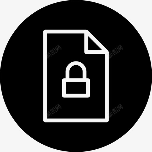 文件加密锁图标svg_新图网 https://ixintu.com 加密 安全 徽章 文件