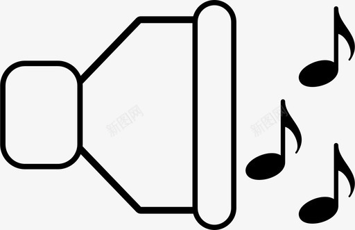 音乐音频声音图标svg_新图网 https://ixintu.com 声音 扬声器 符号 音乐 音频