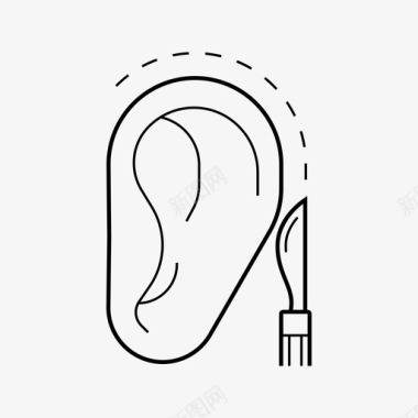 耳外科美容耳整形图标图标