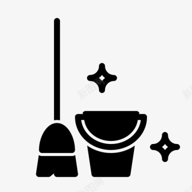 清洁服务清洁剂锅图标图标