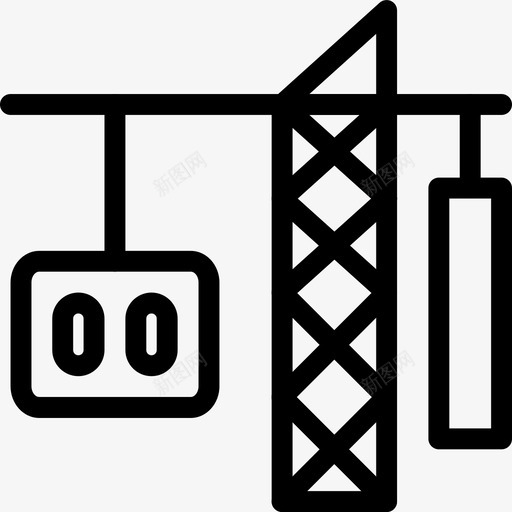 货物起重机交货图标svg_新图网 https://ixintu.com 交货 升降机 国际 船运 货物 起重机