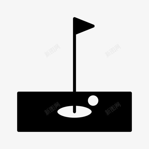 球球杆球场图标svg_新图网 https://ixintu.com 场地 旗帜 标志 球场 球杆 运动 高尔夫